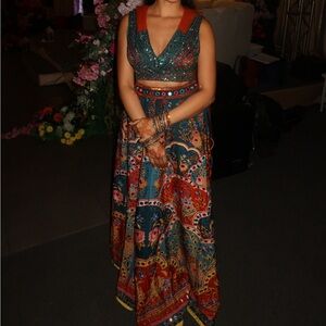 Diyarajvir Teal & Embroidered Lehenga Set